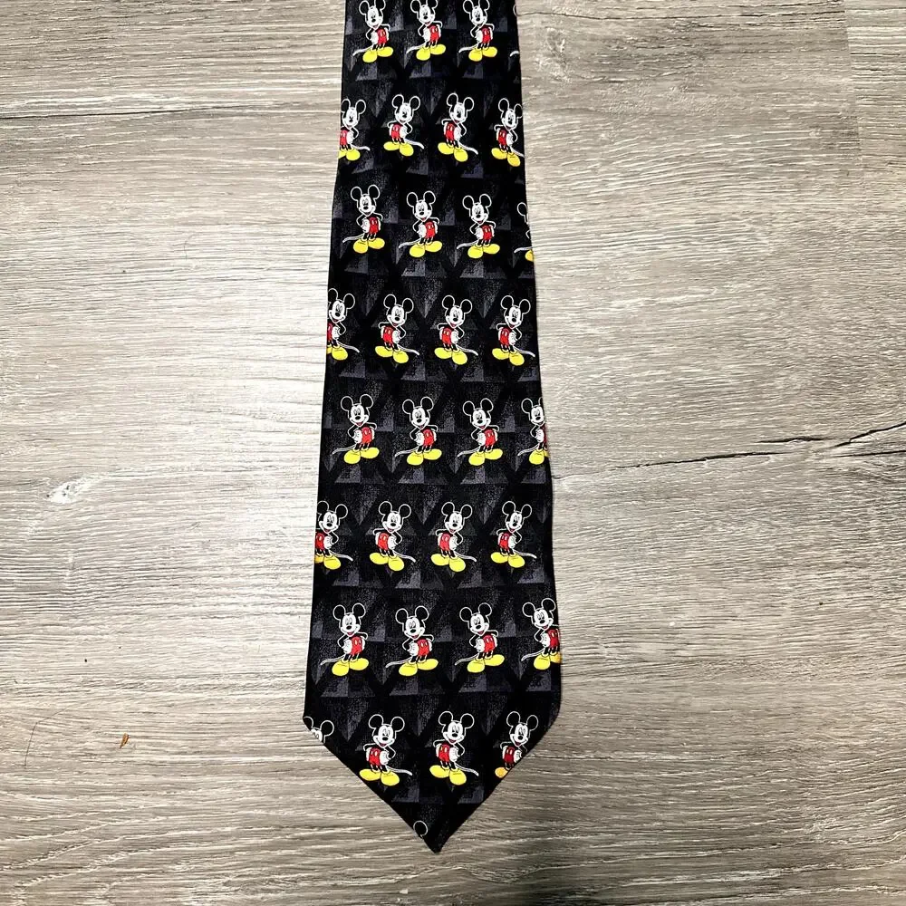 Mickey Mouse Neck Tie Vintage Unlimited Black Disney